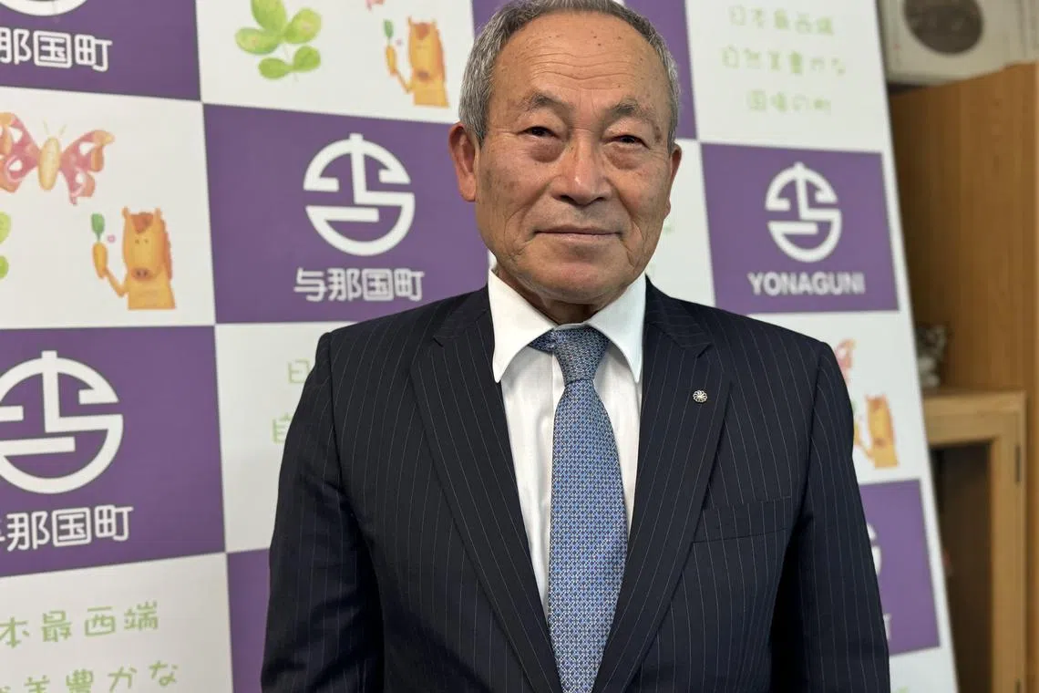 与那国岛町长糸数健一希望与那国岛能成为经济特区，促进中日台之间的经济往来。（符祝慧摄）