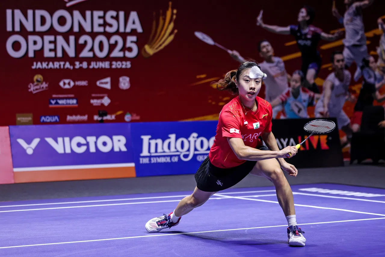 杨佳敏在比赛中奋力追分，但最终还是功亏一篑。（BADMINTONPHOTO提供）