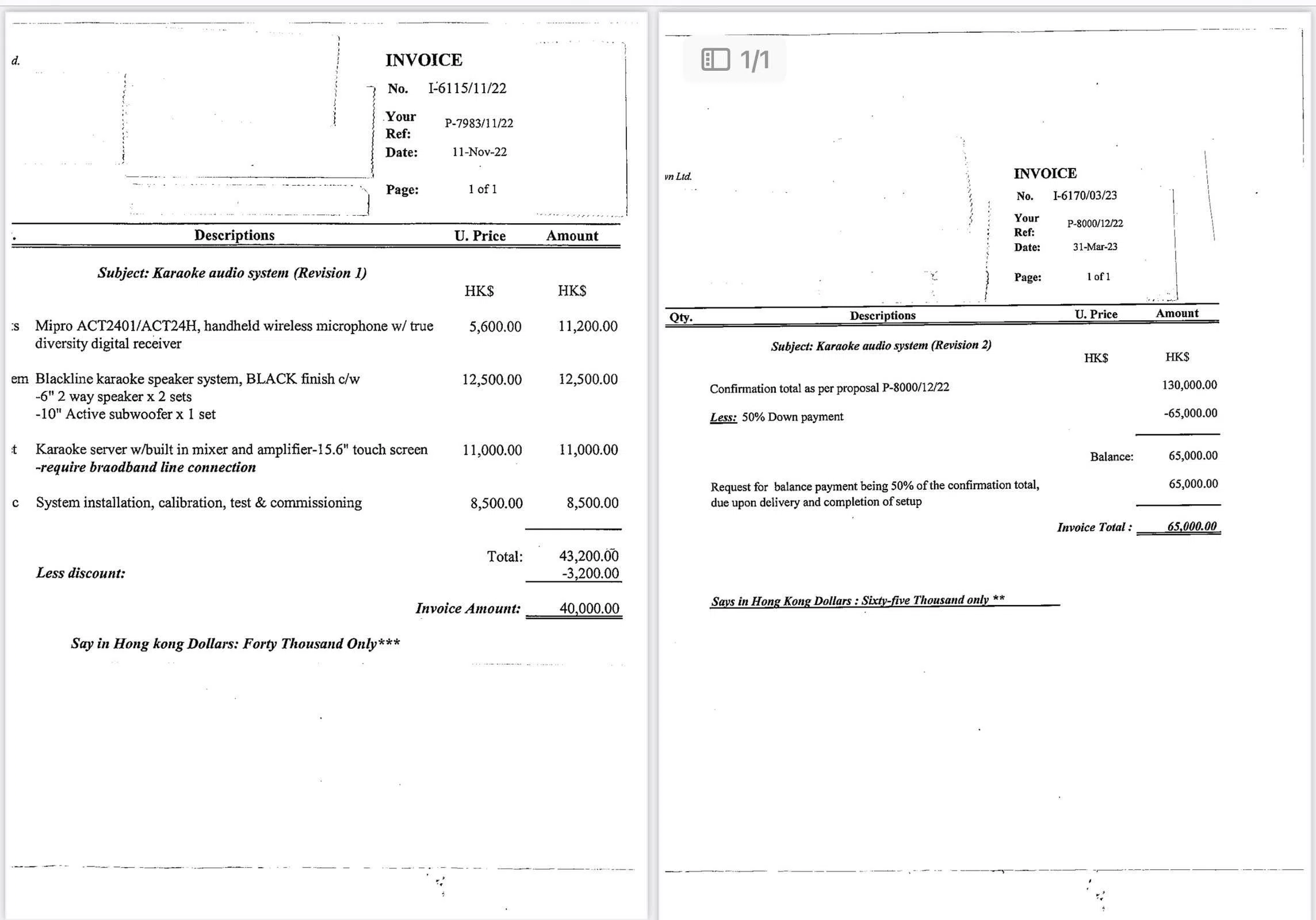 Bruce透过友人晒出收据。（互联网）