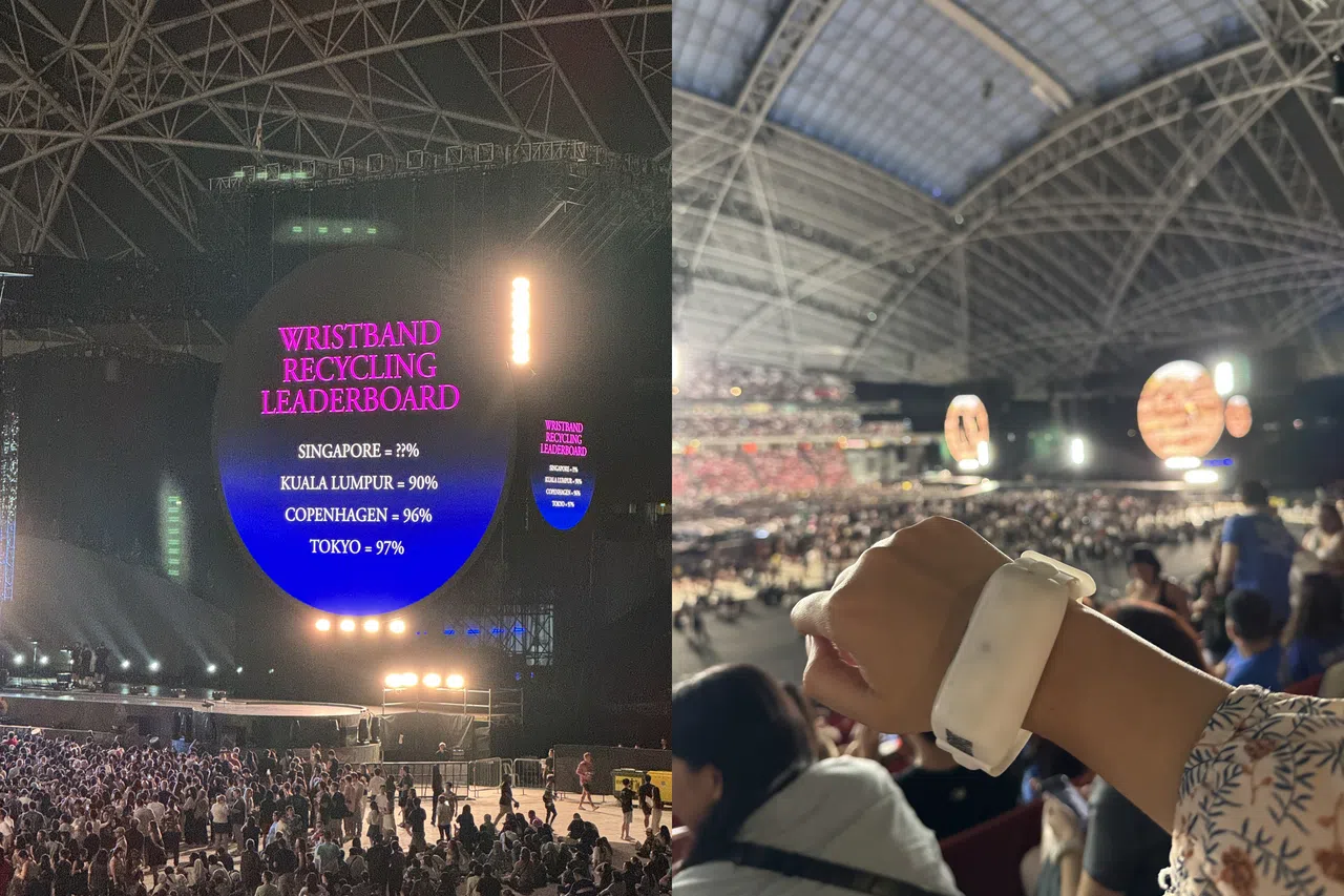 LED手环是Coldplay演唱会不可或缺的一环。（曾慧仪摄）