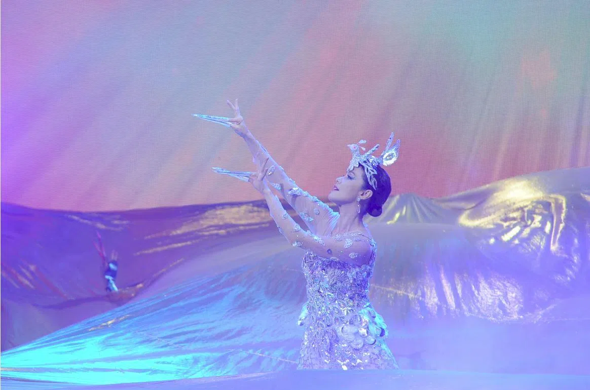 郑惠玉在2016年的《总统星光慈善》表演孔雀舞。（新传媒提供）