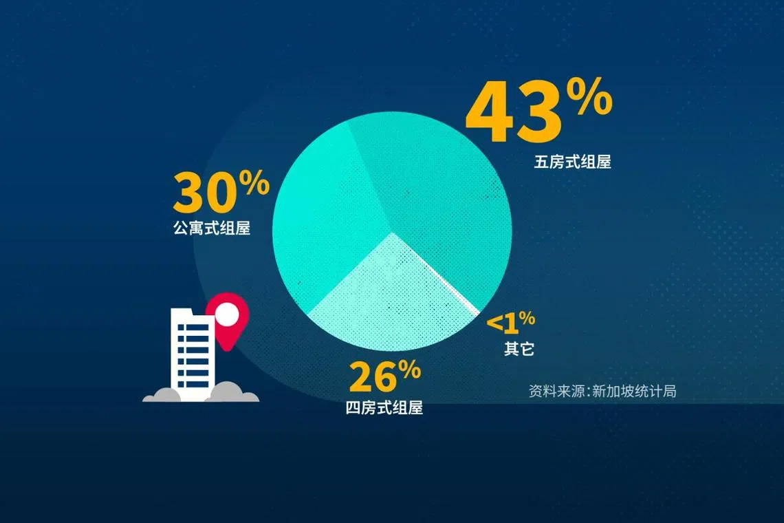 数据显示，百万元起跳的转售组屋向来都是空间大的公寓式、 五房式或至少是四房式单位。（视频截图）
