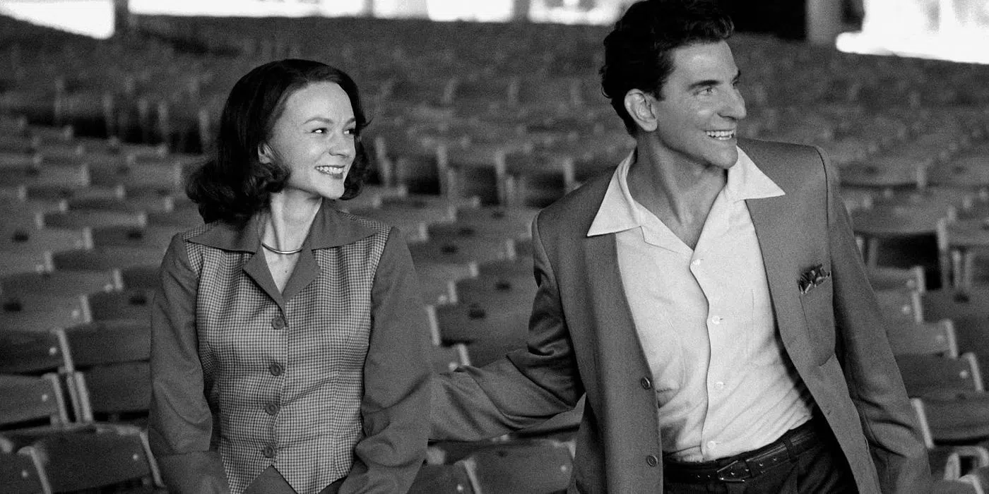 《大师》前半部分用黑白摄影讲述伯恩斯坦（右）与费利西亚的早年生活。（互联网）