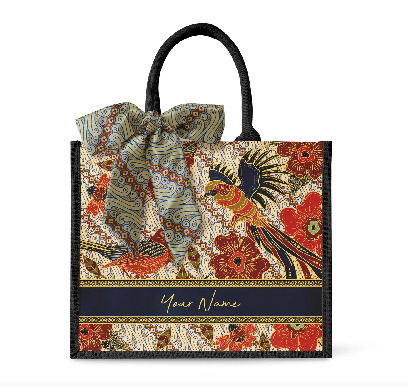 马来西亚品牌Famsy！用峇迪图样来诠释麻布袋。（Famsy提供）