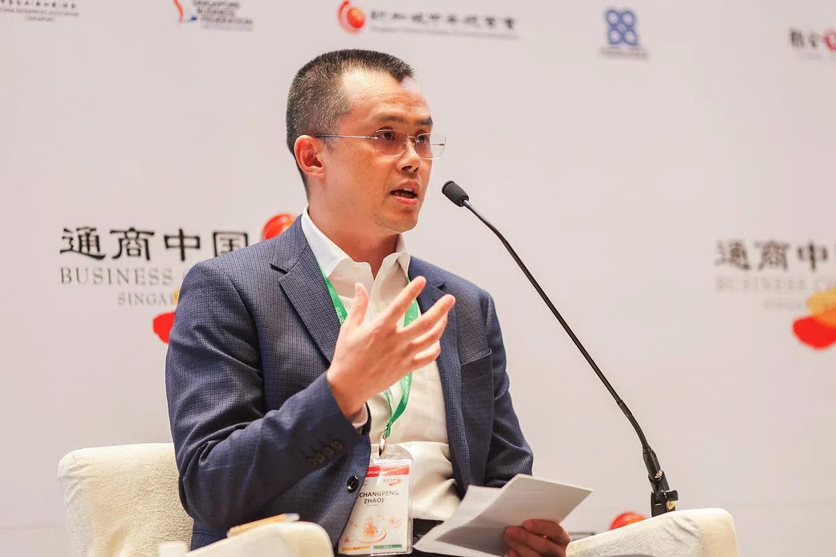 币安创始人兼首席执行官赵长鹏在慧眼中国环球论坛2021演讲。（图/通商中国提供）