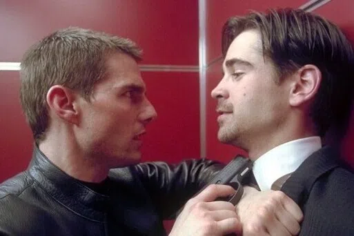 Colin Farrell（右）和阿汤哥在《关键报告》中有对手戏。（互联网）