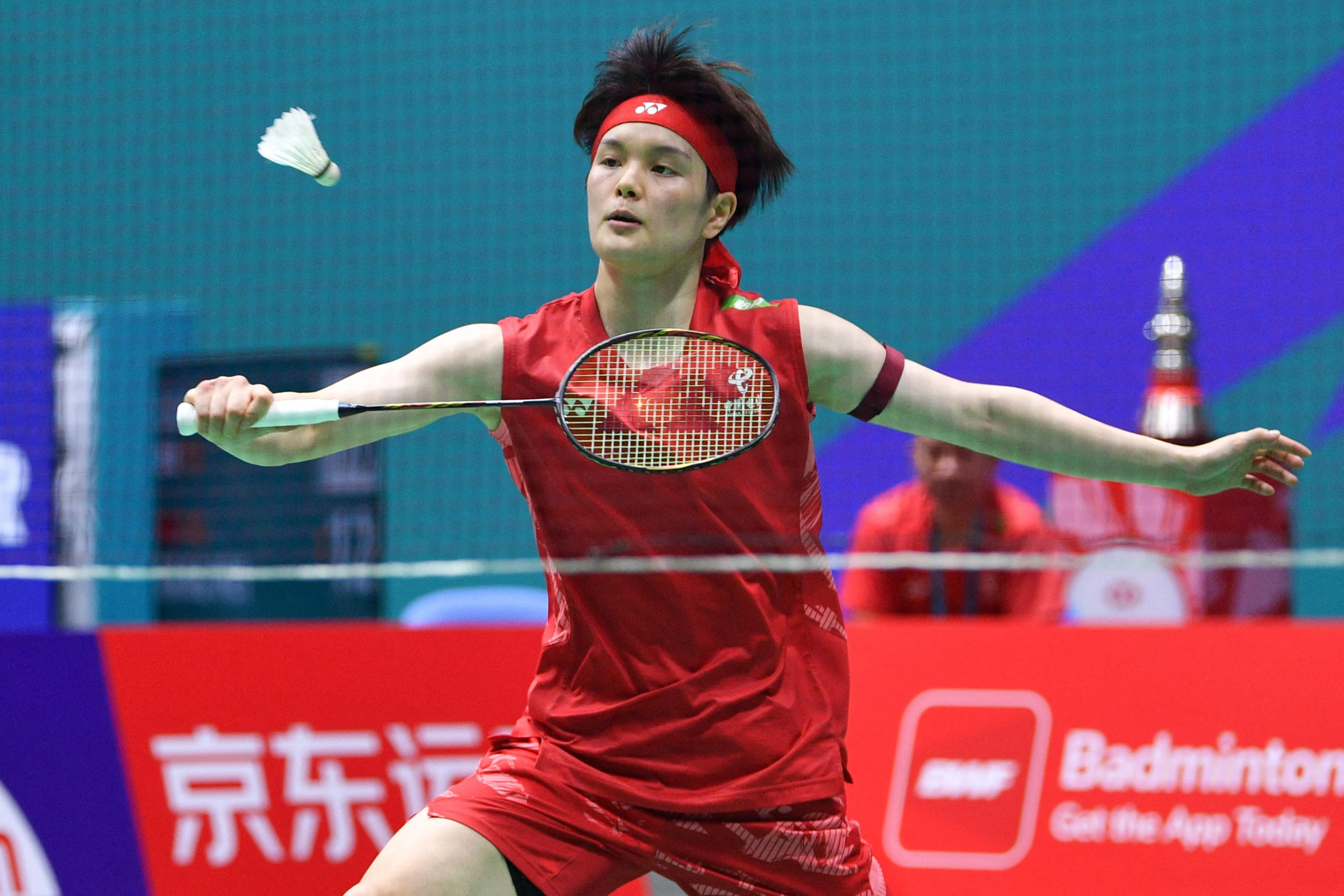 王祉怡将在八强赛对垒中华台北选手邱品倩。（法新社）