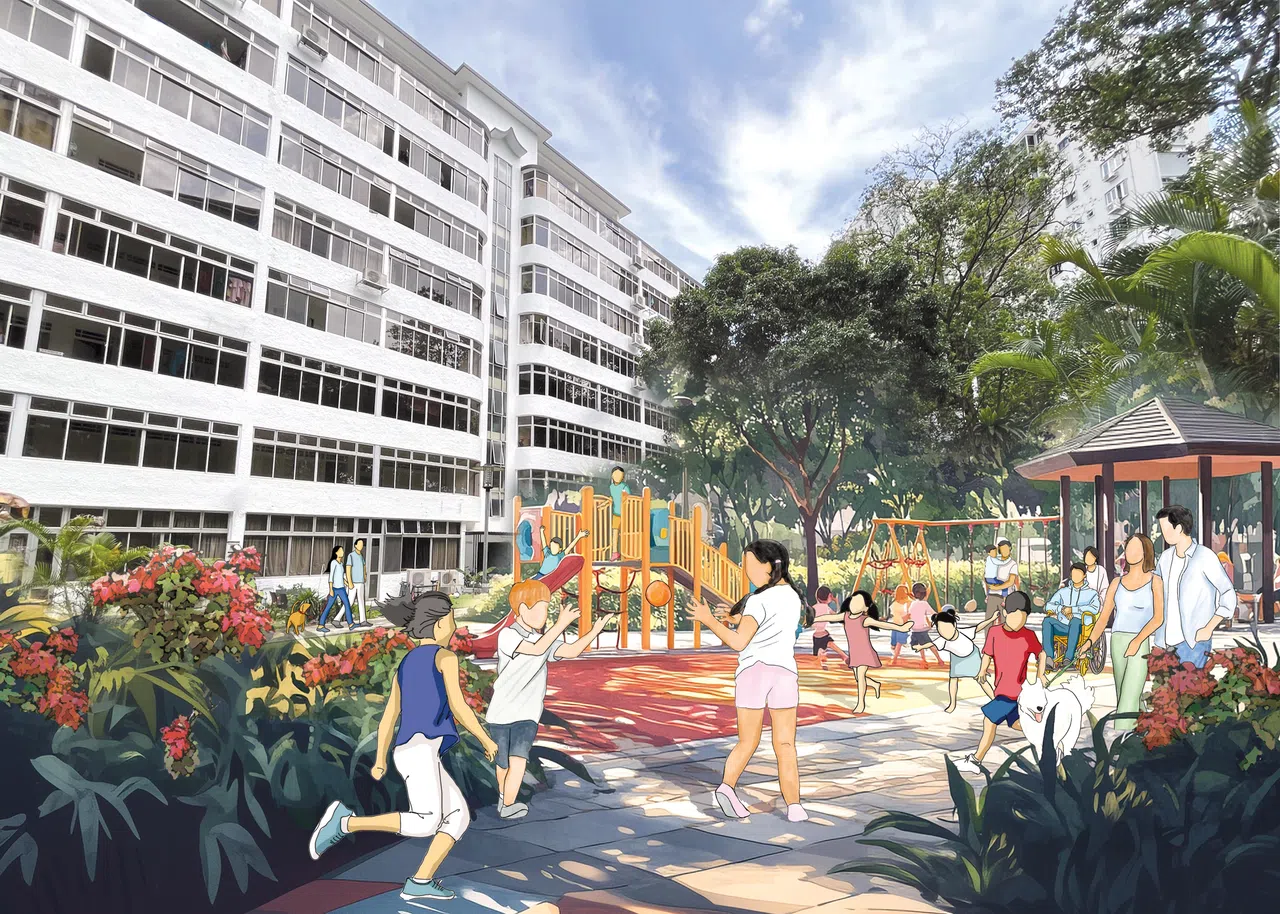 纽顿现有的开放空间将增设设施，加强绿化，打造成一系列相互连接的邻里公园。（市区重建局构想图）