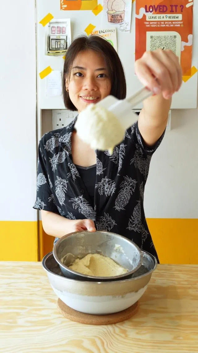 邹羡薇和丈夫都有乳糖不耐症，所以研发以燕麦奶为基底的雪糕。（品牌提供）