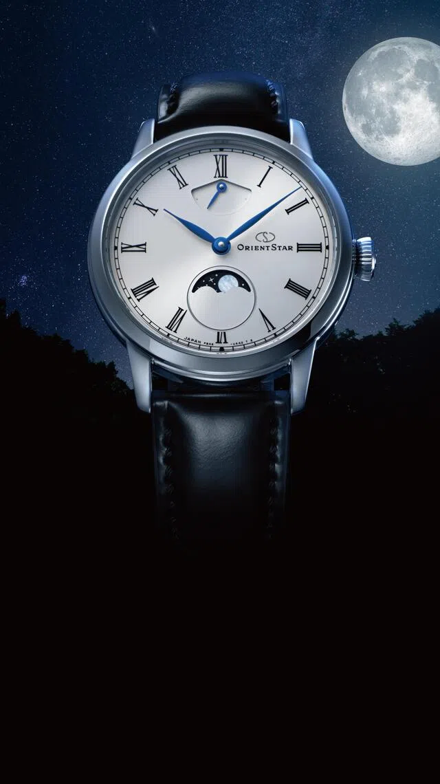 全新M45 F8手上链月相腕表，是东方星75周年的纪念之作，全球限量140枚。（东方星提供）