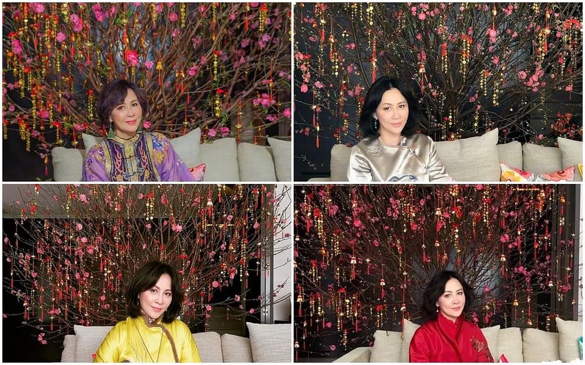 刘嘉玲每逢过年都会在家中摆桃花树。（互联网）