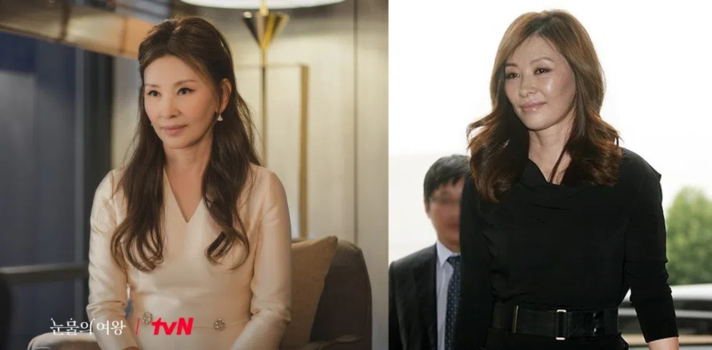 李美淑（右）当年出庭时脸带笑容，一度成为韩国人热议的话题。（取自tvN Drama脸书及互联网）