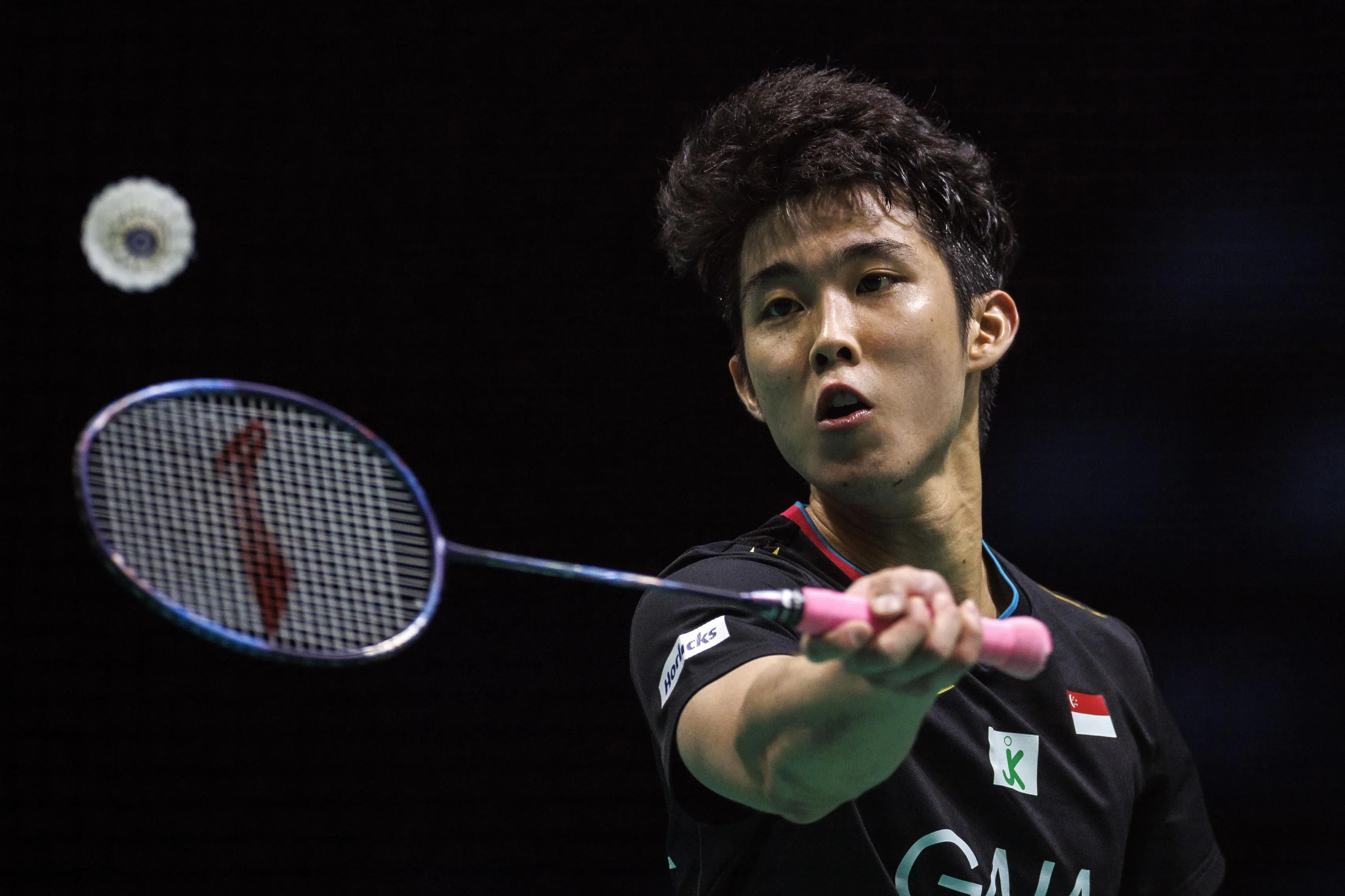 骆建佑在首轮赛事对上日本的西本拳太。（档案照片）