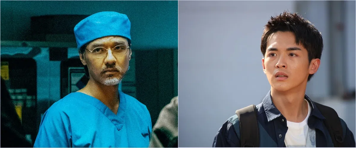 冯德伦（左）在《太阳星辰》饰演的法医原来是几桩命案的帮凶，阮浩棕在《异空感应》饰演的法医助理庄定勤剧集下半场开始黑化，几起命案的线索都指向他。（互联网）