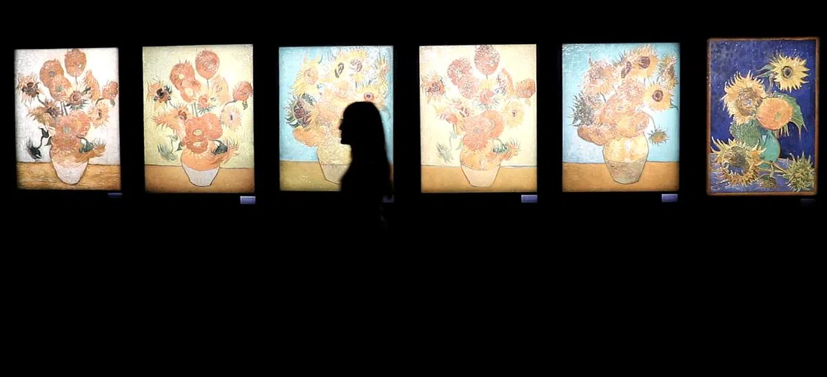 梵谷生目前遗留下来11幅向日葵（Sunflowers）作品（林泽锐摄）。