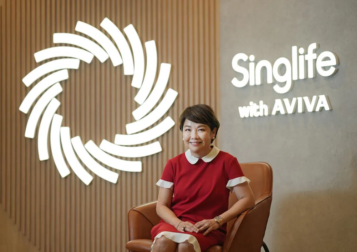 Singlife with Aviva集团总裁潘燕明。（谢智扬摄）