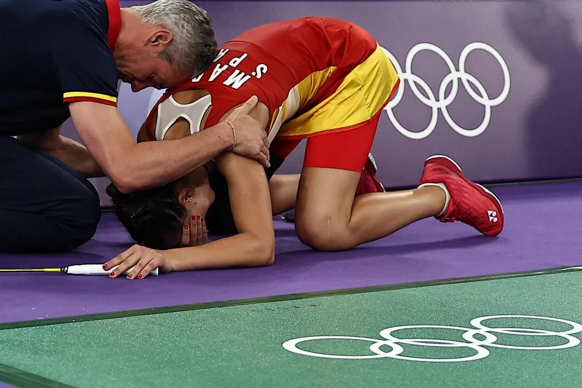 距离决赛只有一步之遥，卡罗琳娜因伤无奈退赛，也不会出战铜牌战。（路透社）