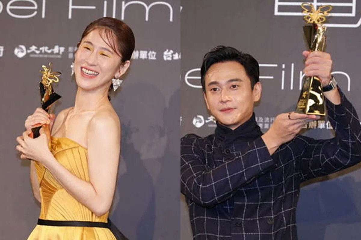 左图： 百白以《诡扯》拿下最佳女配角奖。右图： 刘冠廷以《诡扯》获得最佳男配角奖。（互联网）