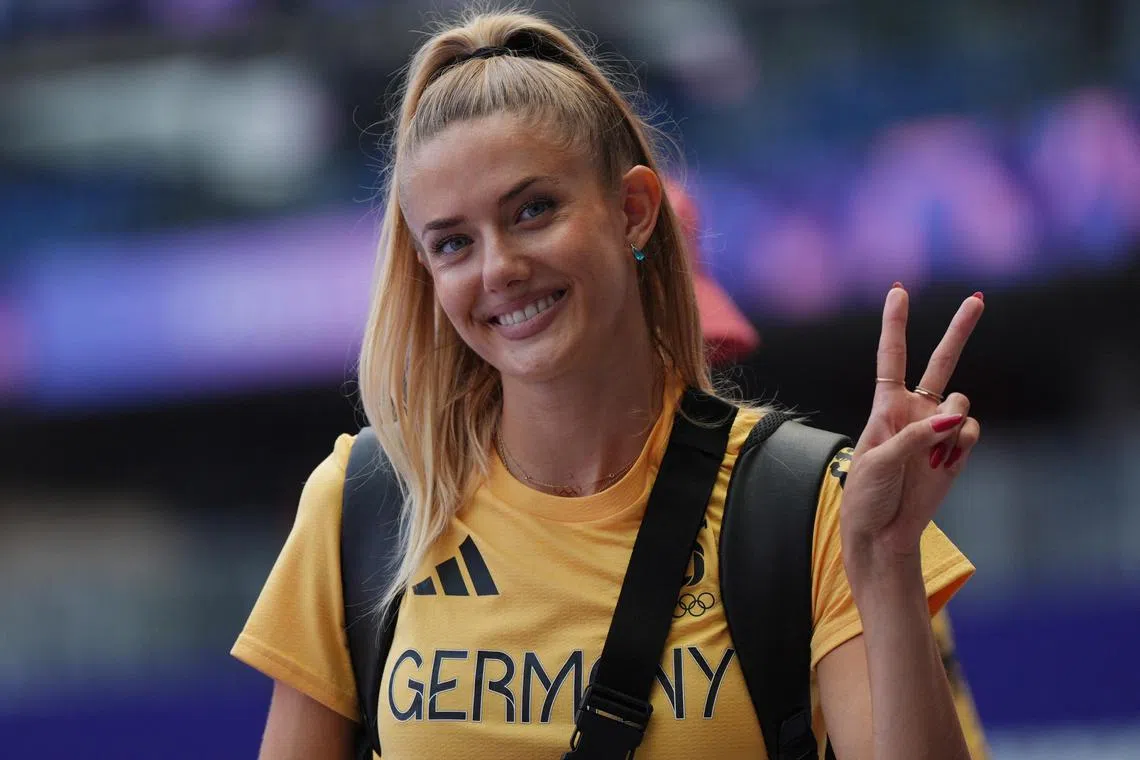 田径女将艾丽卡被认为是德国最美田径选手。（路透社）