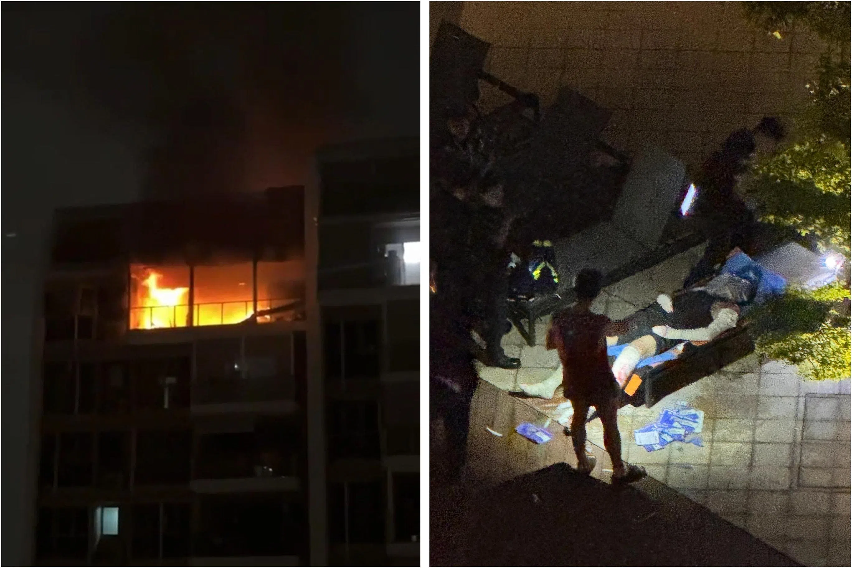 高文轩公寓星期四凌晨2时许失火，有三人吸入浓烟，其中一人被烧伤。三人都被送院救治。（读者提供）