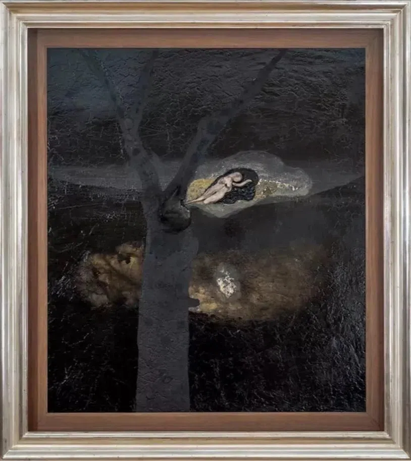 David Lynch的画作，给人黑暗、迷离、压抑的感觉。（互联网）