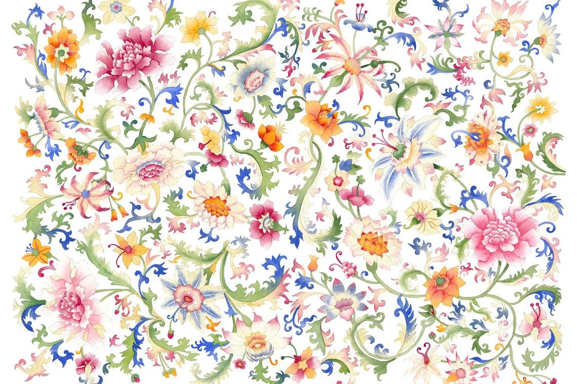艺展“Springlapa”其中一副名为“Oriental Spring”的手绘水彩作品，向亚洲丰富的文化遗产致敬。（酒店提供）