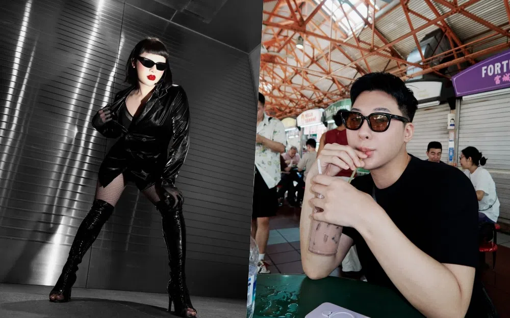 蔷薇除了模仿Lady Gaga的造型，来新加坡看演出时，也不忘到偶像去过的麦士威熟食中心打卡。（取自蔷薇IG）