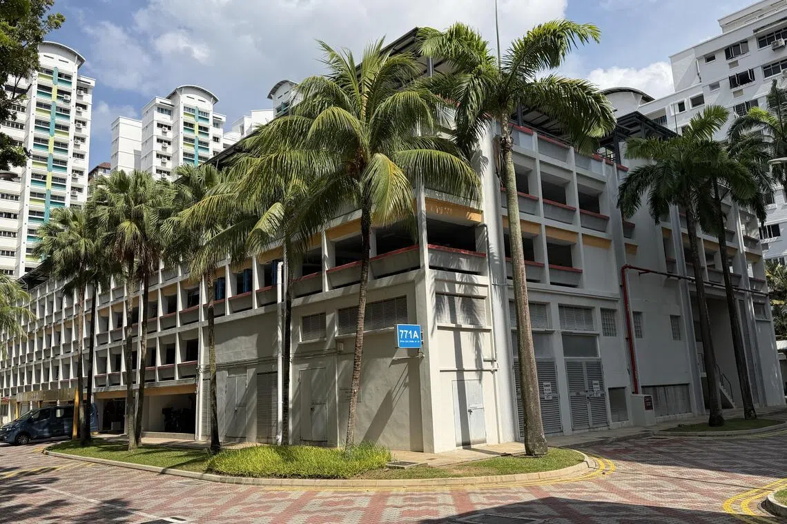 事发地点位于蔡厝港54街第771A的多层停车场。（曾美玲摄）