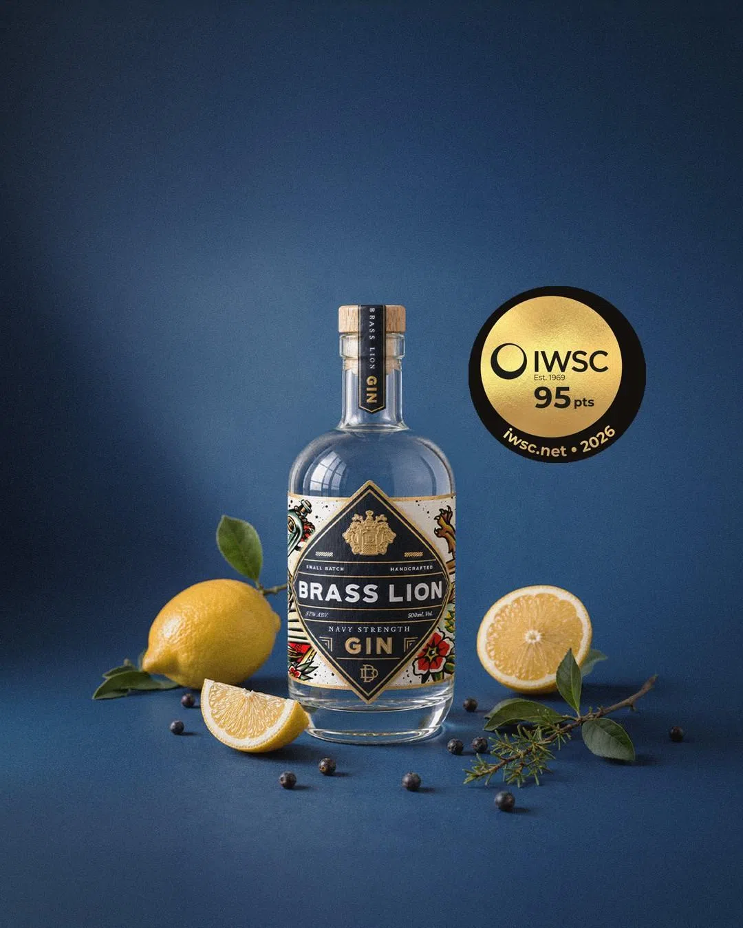 Brass Lion Distillery’s Navy Strength Gin won gold at the 2026 IWSC.（Photo: Brass lion Distillery）