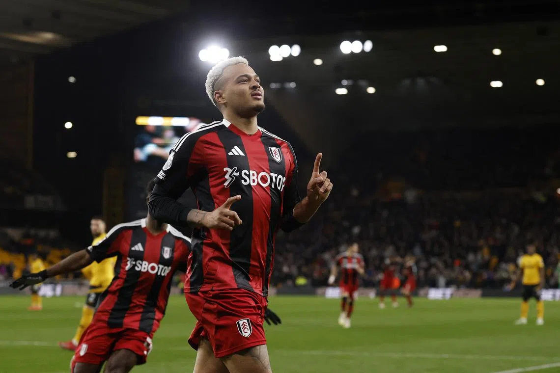 富勒姆前锋穆尼斯近五场比赛为球队攻入了四个进球。（路透社）