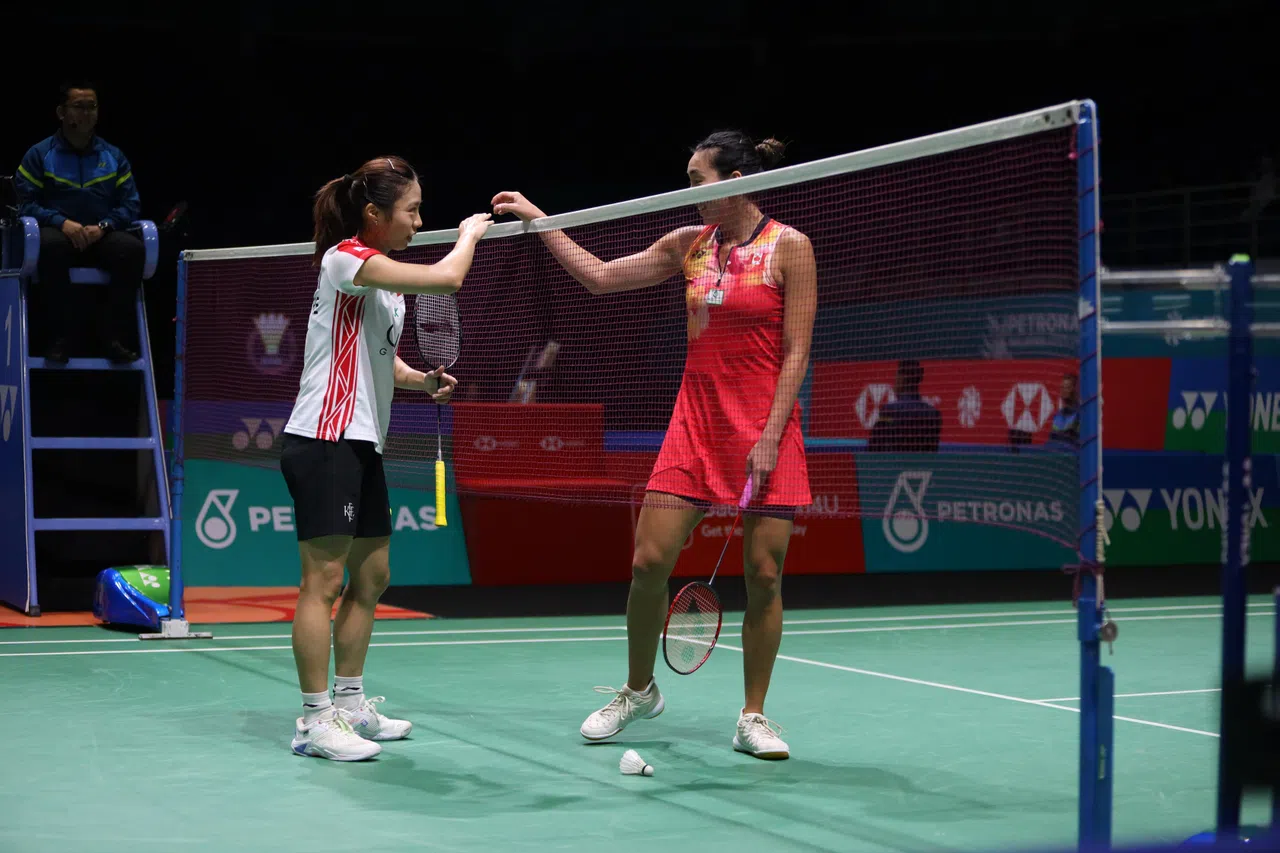 这是李文珊（右）伤愈复出后的首站赛事。（陈芷馨摄）