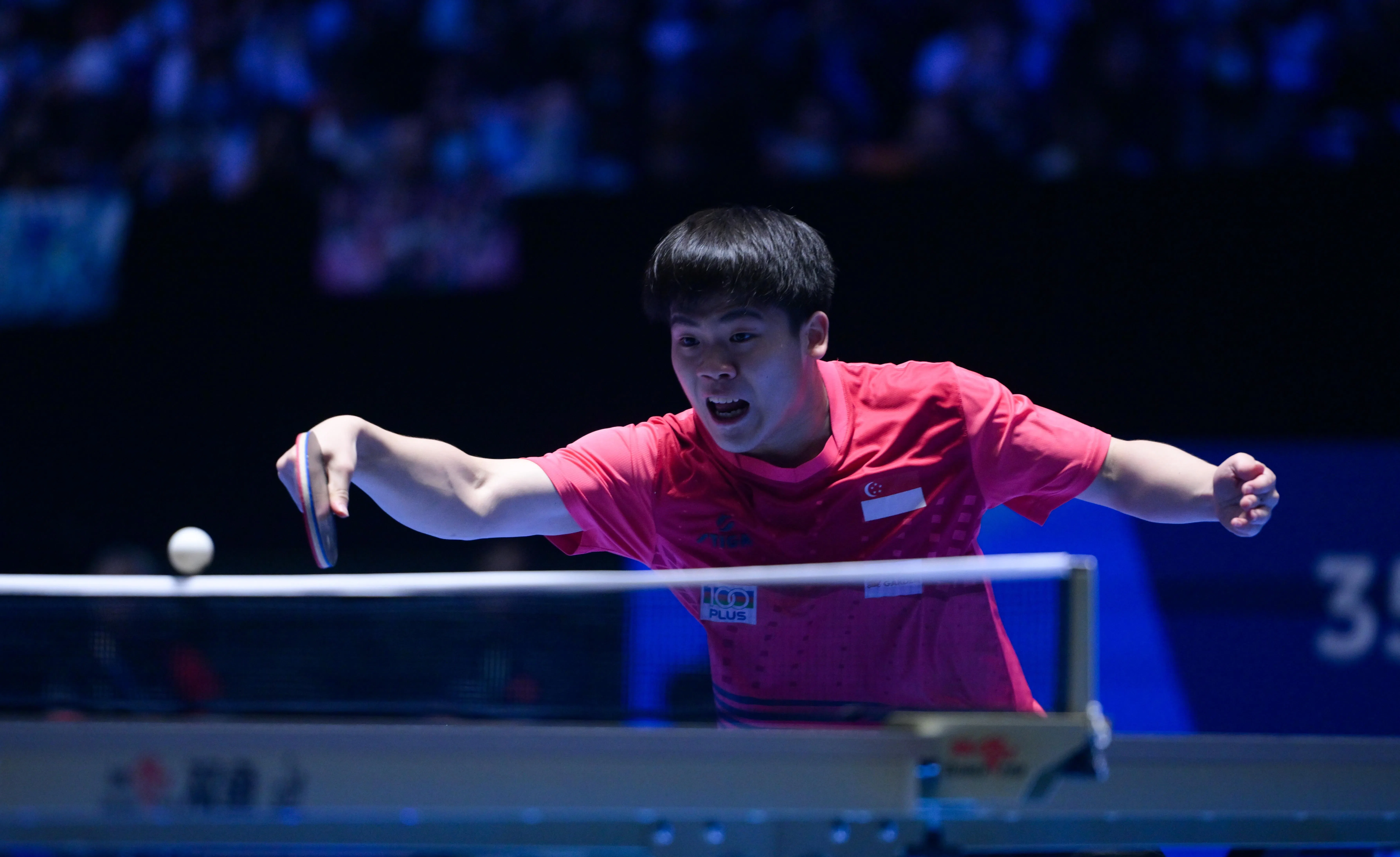 郭勇（图）是我国五名选手中，唯一晋级16强的球员，但他在16强输给了最后的男单冠军王楚钦。（新华社）