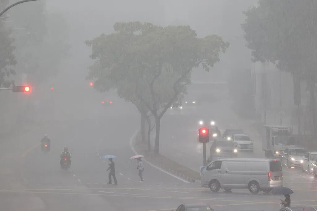 全岛多处周五下大雨 洗净烟霾气温一度降至22.4度