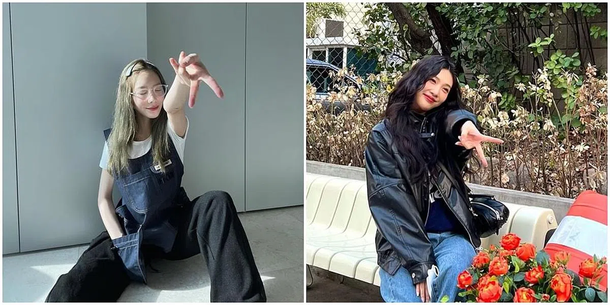 少女时代的泰妍（左）和Red Velvet的Joy都曾以这个姿势拍照。（图/IG）