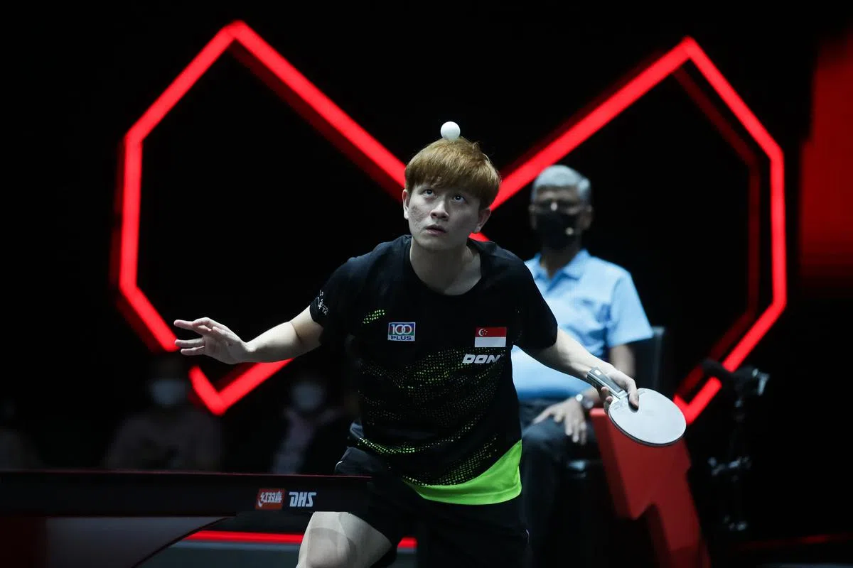 我国男单周哲宇遭遇强敌，最终0比3支部授权。（蔡家增摄）