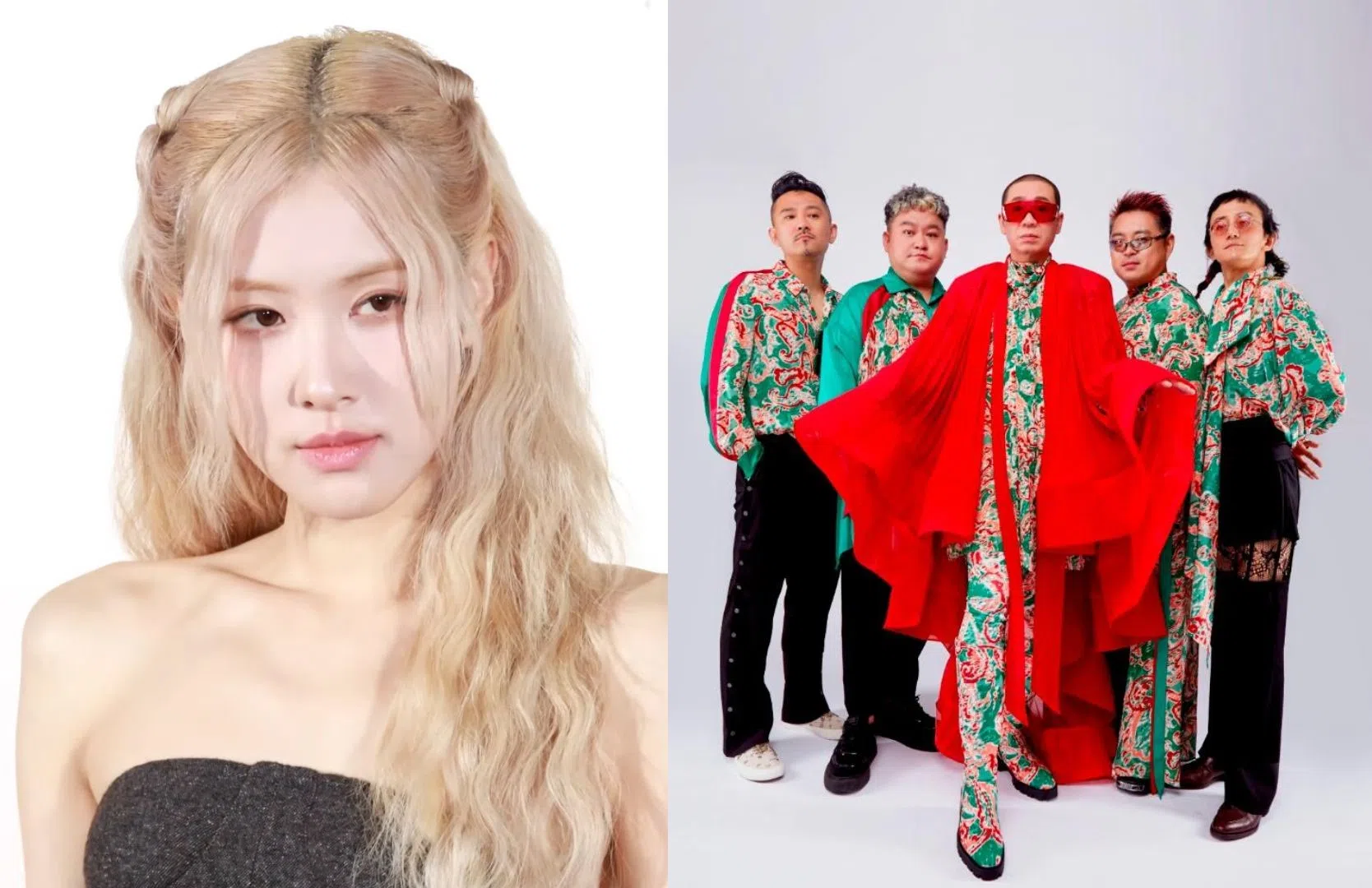 网民原本期待韩团Blackpink新西兰籍成员Rosé（左）降临，结果等到中国摇滚乐队“二手玫瑰”。（互联网）