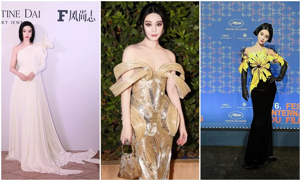 范冰冰各套造型，风格多变。（取自康城影展官网、范冰冰instagram）
