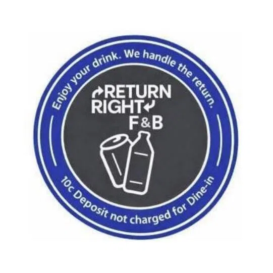 参与“饮食业正确回收计划”的业者，须在餐馆里张贴与计划相关的贴纸。（国家环境局提供）