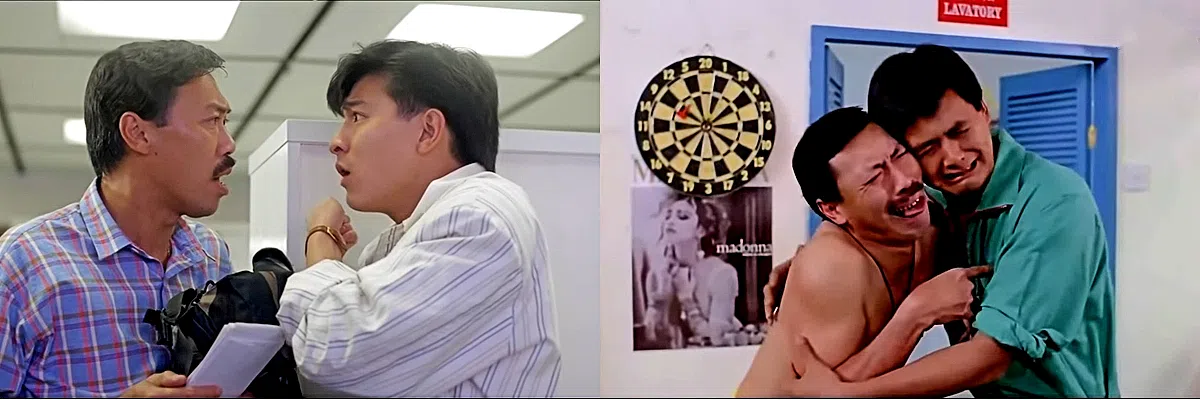 冯淬帆（左图左，右图左）与刘德华（左图右）、周润发等都合作过。（互联网）