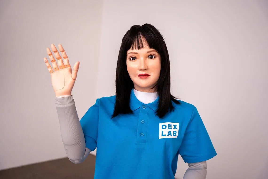 德瑞的人形机器人黛丝（Daisy）除了能通过聊天，排解长者的无聊寂寞之外，也能减轻看护者的负担。（德瑞（Dex-Lab）提供）