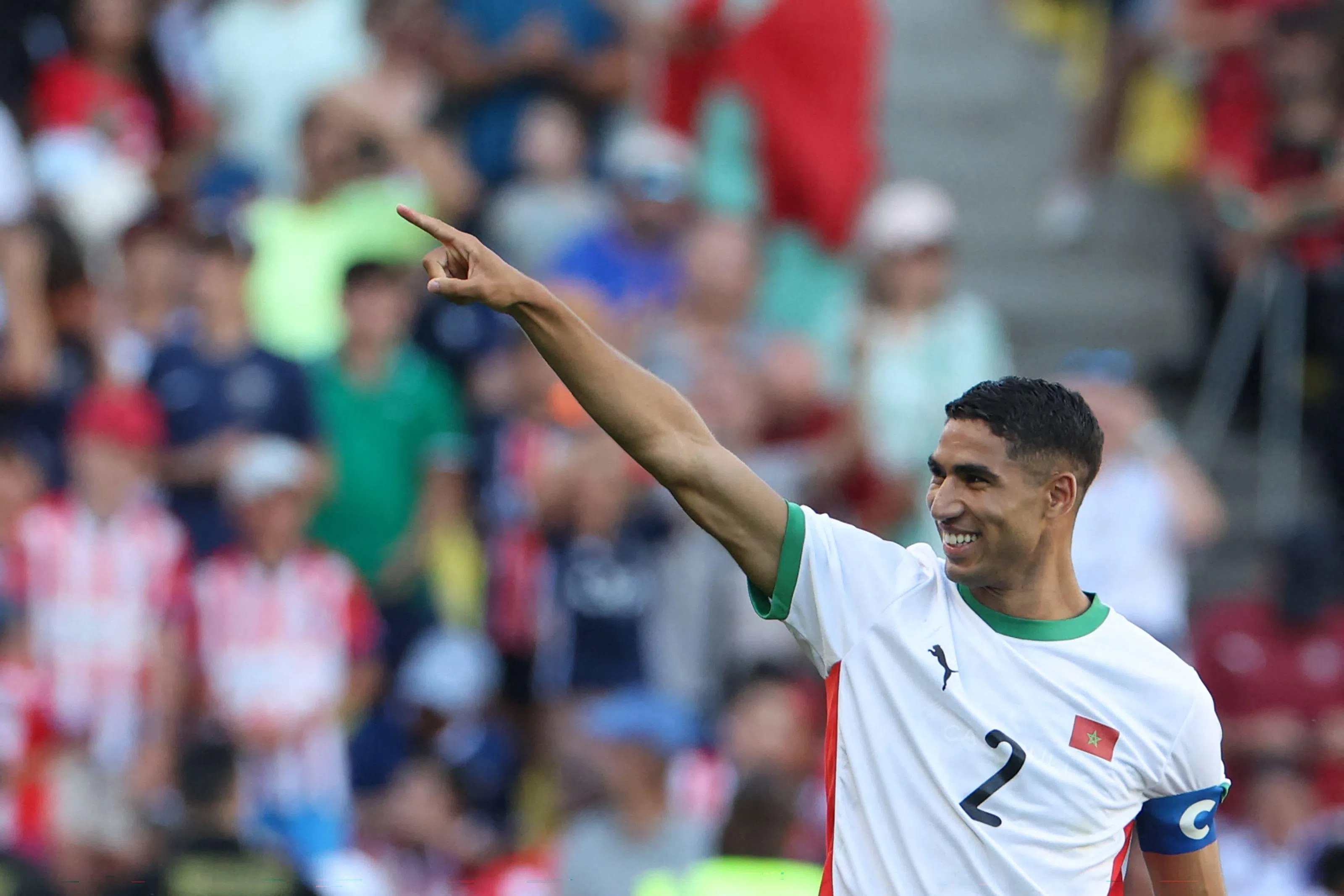 哈基米自由球破门，为球队锦上添花。（法新社）