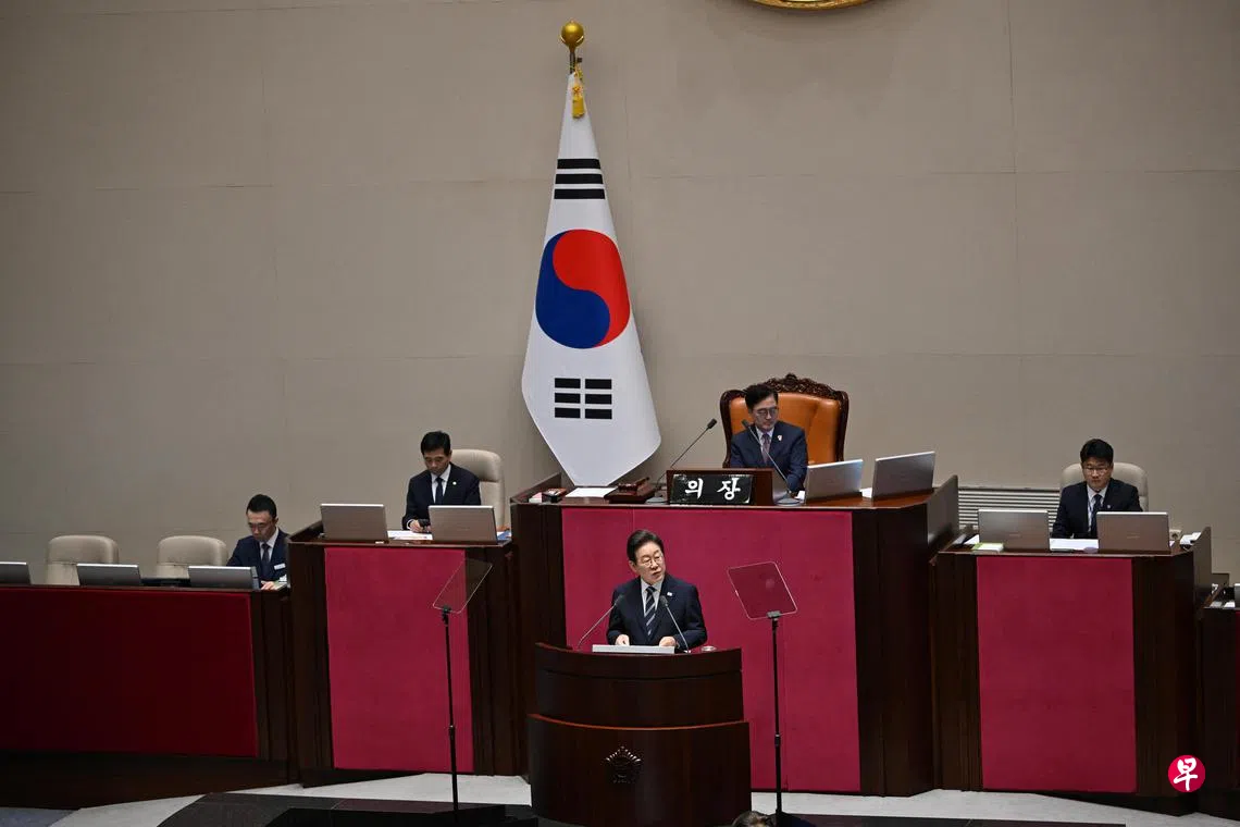 李在明国会施政演说推“公正增长”路线力促286亿新元追加预算案| 联合早报