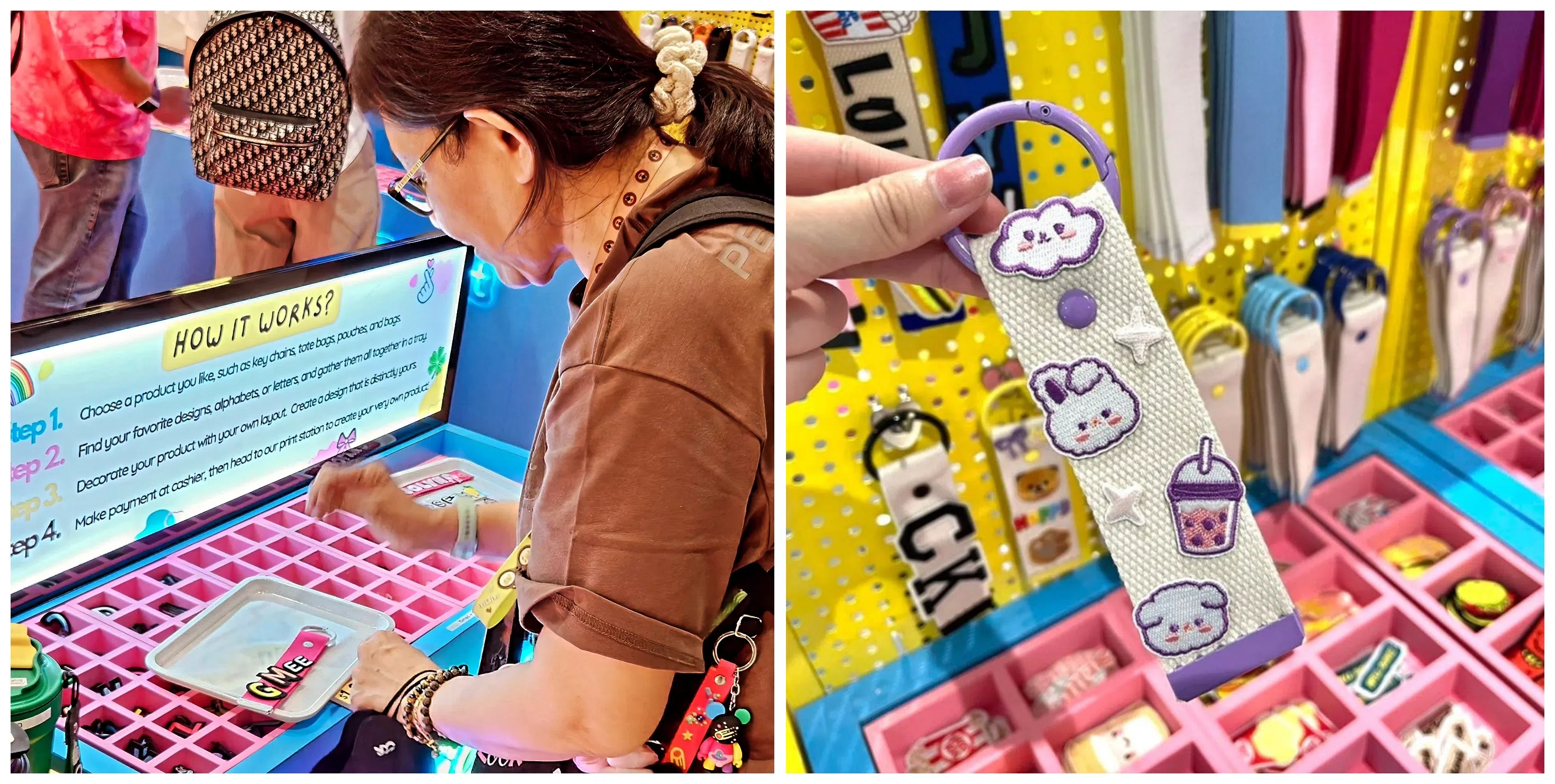 Yutopia店内顾客在选购饰品，并展示DIY成果。（取自品牌官网）