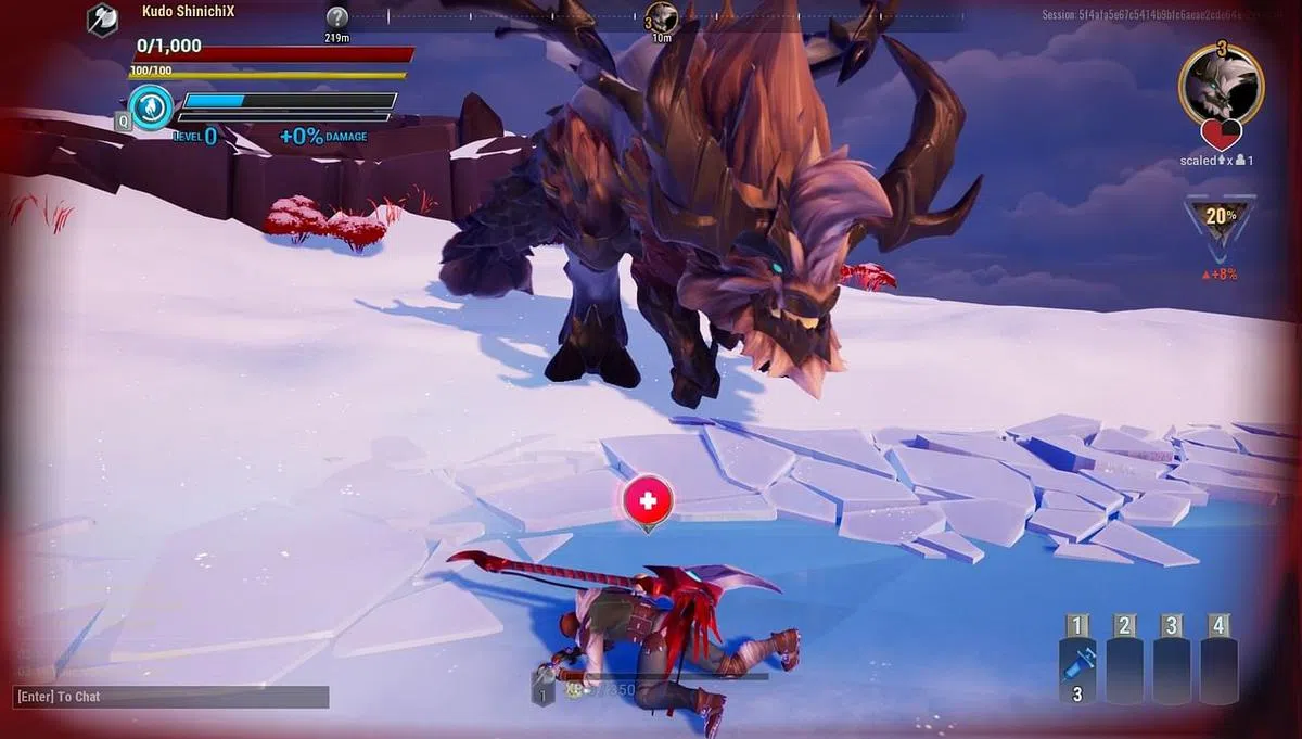 《无畏》让你与朋友相约在雪地、丛林、高山、洞穴寻找庞大而凶猛的猎物，齐心协力将其拿下。（截图）