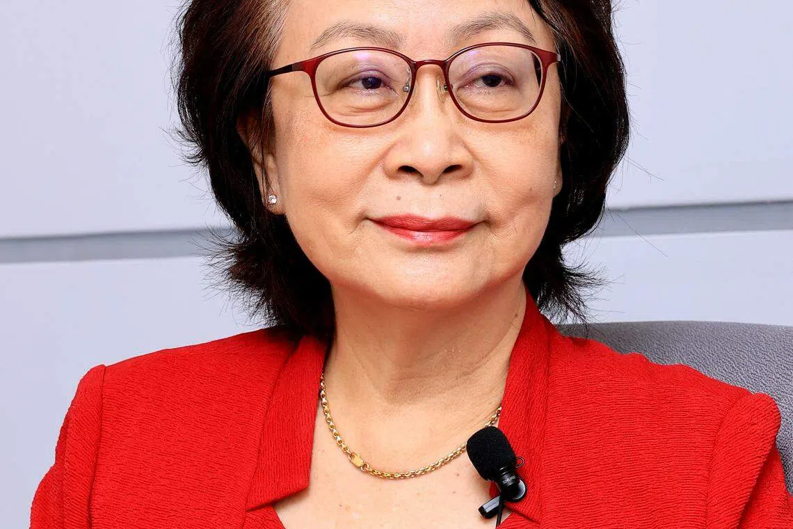 2023年新加坡金字品牌奖筹委会主席周丽青：获奖企业采纳可持续发展理念，许多业者注重资源回收和减少废弃物，通过科技和可再生资源来降低碳足迹。（档案照片）