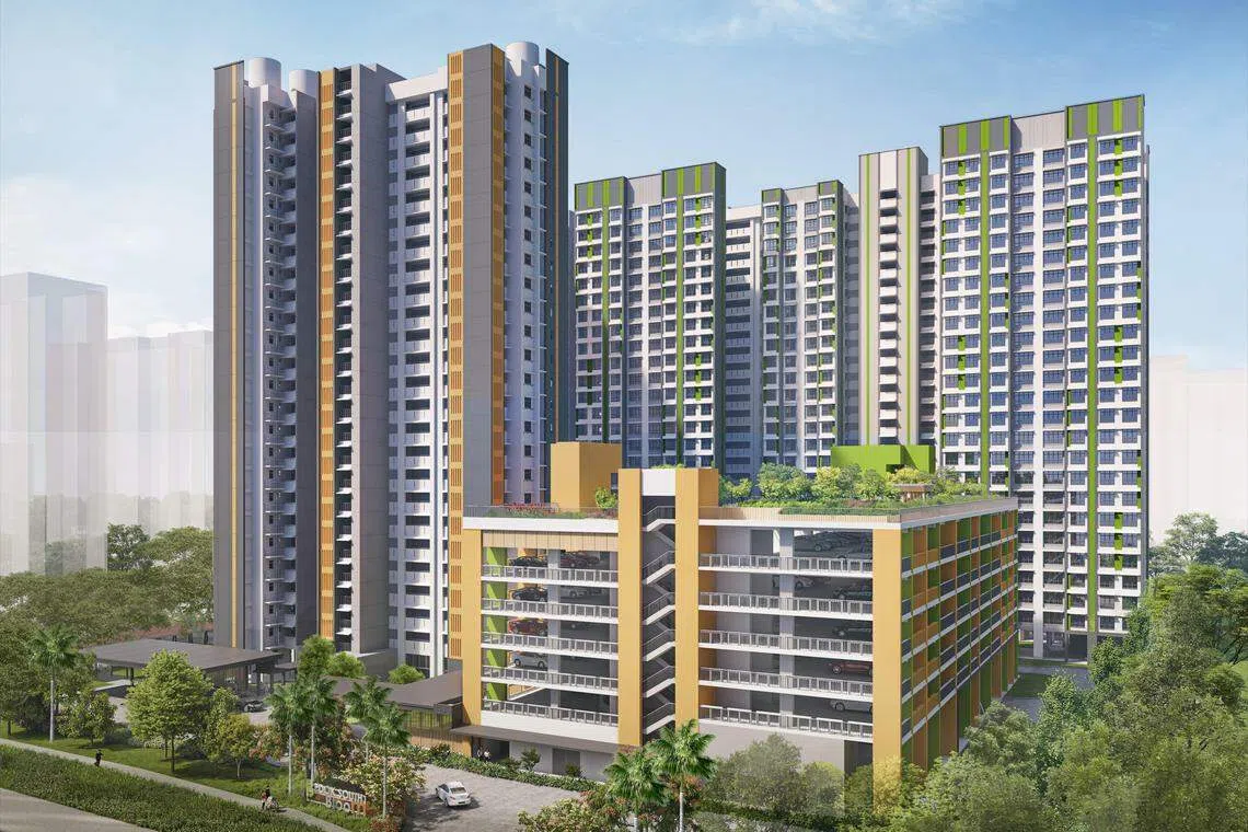 勿洛将推出两个预购组屋项目，分别为Bedok South Bloom和Bedok North Springs。图为Bedok South Bloom构想图。（建屋发展局构想图）