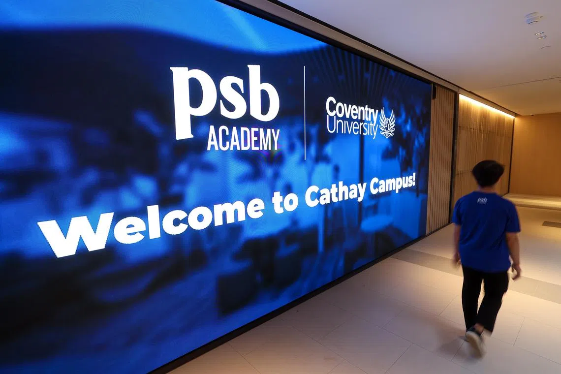 PSB学院在国泰大厦设立第三校区，课室可同时容纳1000名学生。（吴先邦摄）