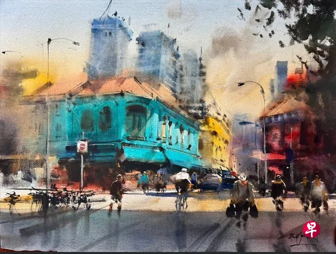 著名画家阿尔瓦罗来新示范水彩作画| 联合早报