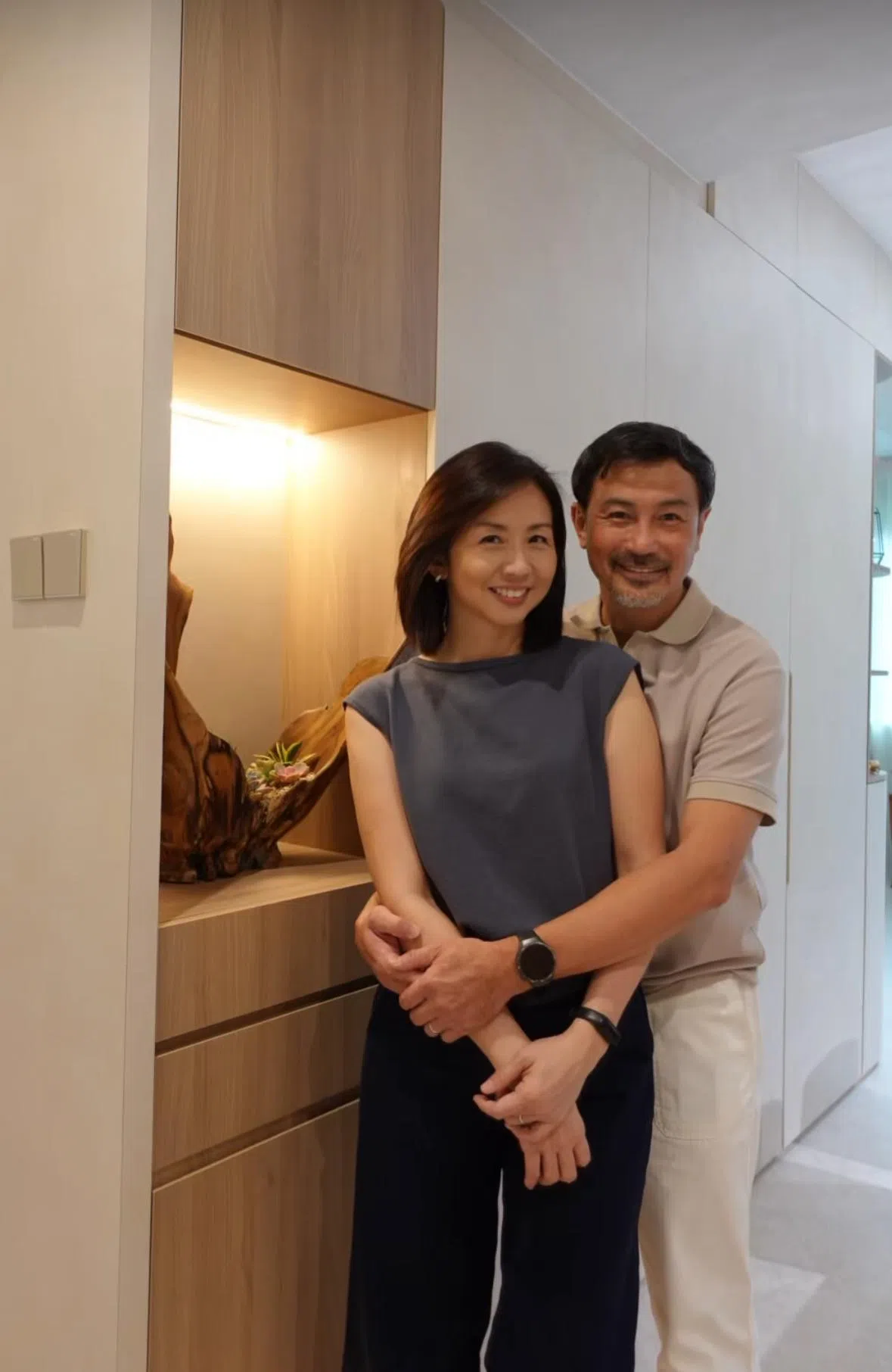 林明伦（右）与陈毓芸2025年中完成住家的装修，如今三代同堂。（取自林明伦IG）