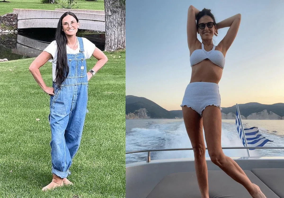 将在11月过60岁的Demi Moore驻颜有术，身材也保持得很好。（Demi Moore IG）